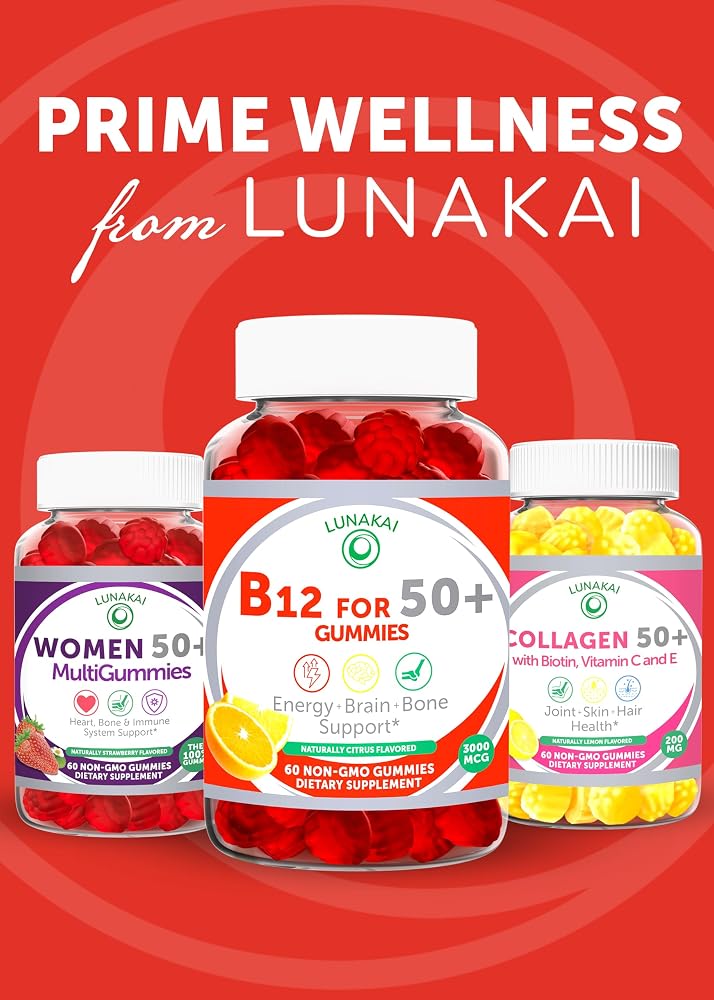 Lunakai Vitamin B12 Gummies for Adults 50+ 3000mcg - 60 Count - image 7