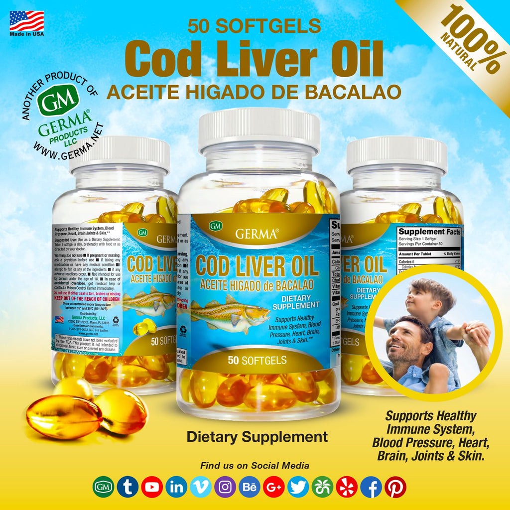 Germa Cod Liver Oil Capsules - 50 Count - image 6