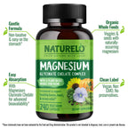 NATURELO Magnesium Glycinate 200 mg - 240 Capsules - image 2