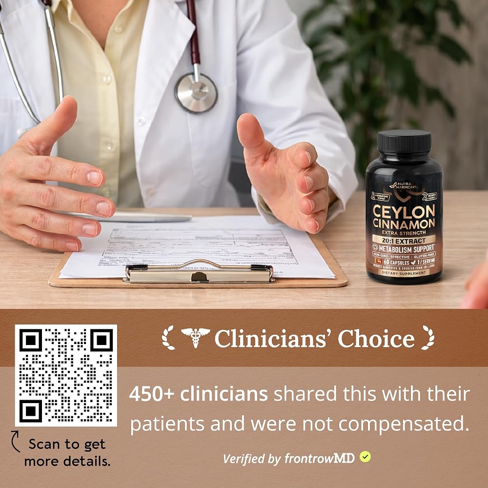 NUTRAHARMONY Ceylon Cinnamon Capsules - Extra Strength - Energy