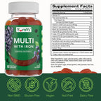 YUM-V'S Iron Gummies with Vitamin C, Grape - 120 Count - image 5