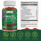 YUM-V'S Iron Gummies Multivitamin with Vitamin C, A, B & Zinc - 60 Count - image 5