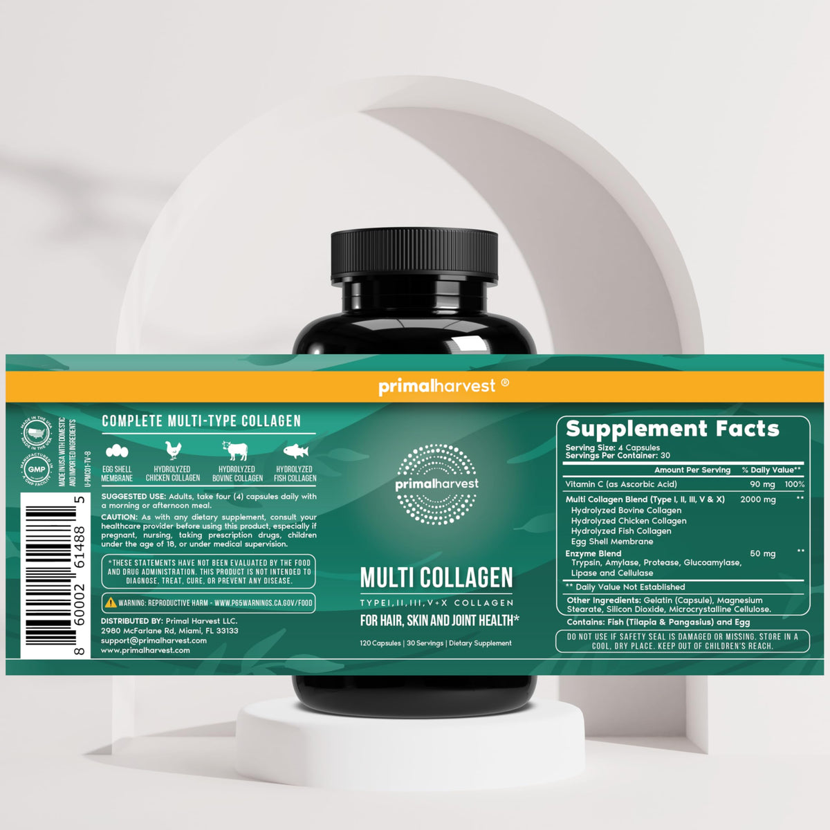 Primal Harvest Multi Collagen Daily Supplement - 120 Capsules - image 5