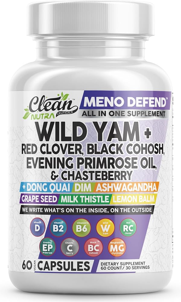 Clean Nutraceuticals Wild Yam Root Hormone Balance Capsules - 60 Count
