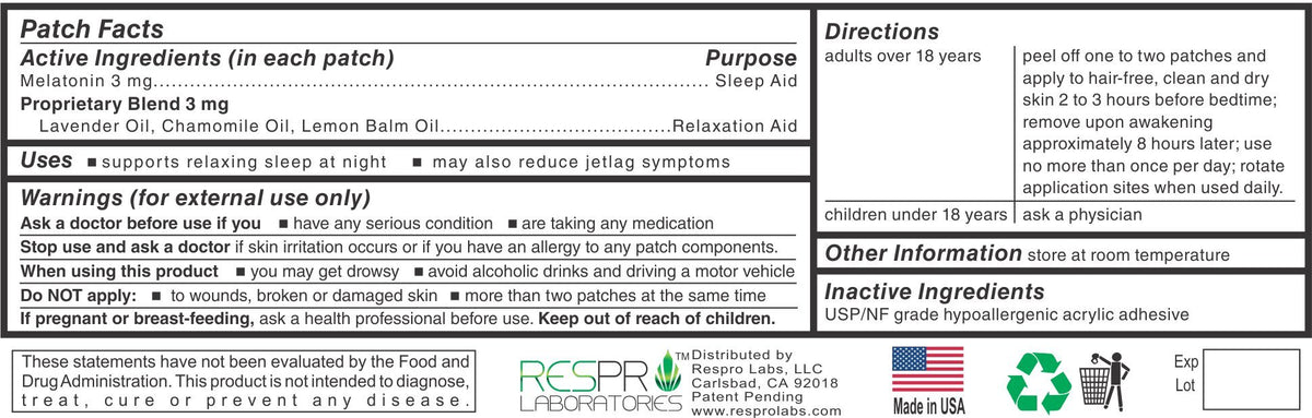 Respro Laboratories Natural Melatonin 3 mg Sleep Patch - 24 Patches - image 2