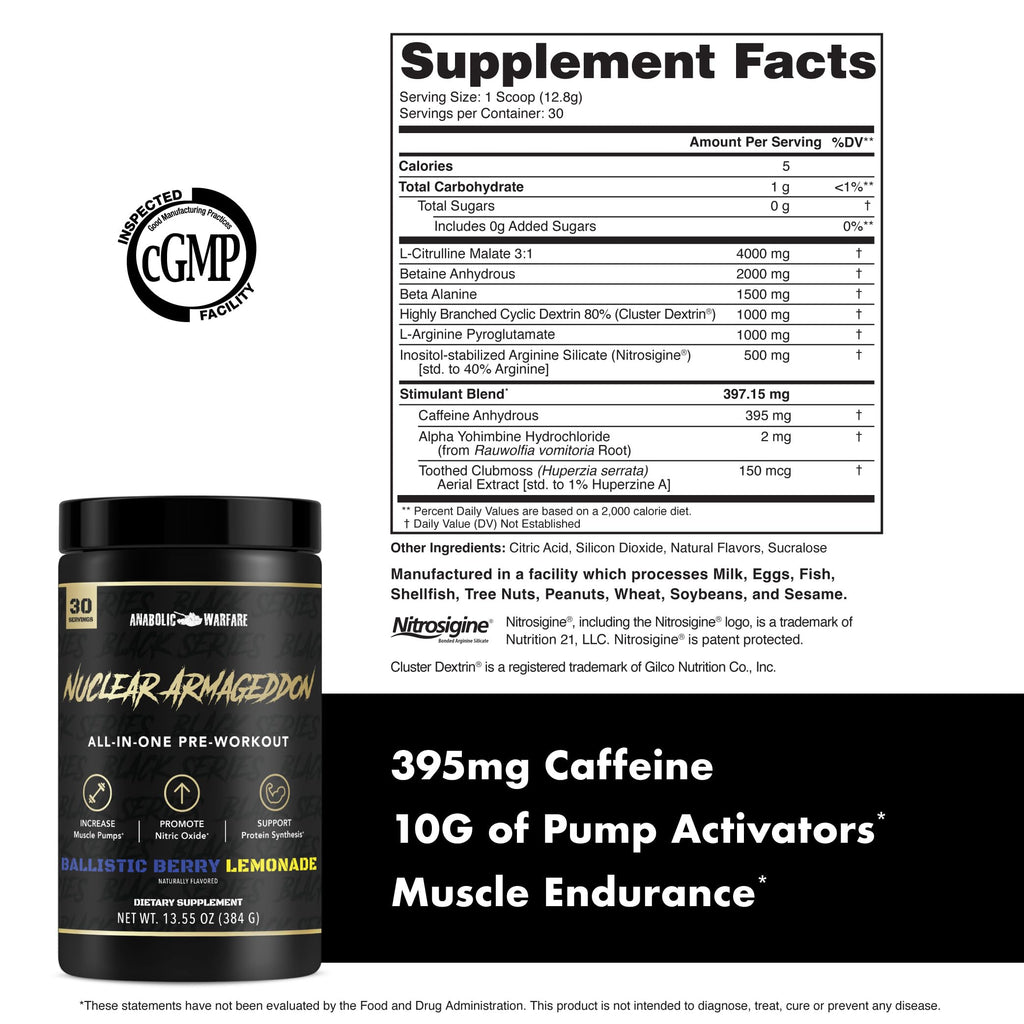 Anabolic Warfare Nuclear Armageddon Pre-Workout Powder - 30 Servings - image 5