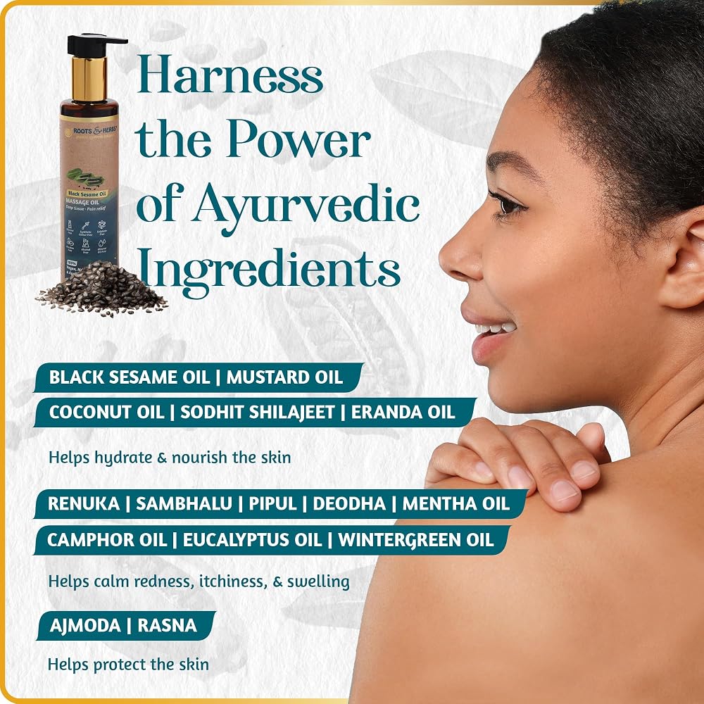 Roots and Herbs Black Sesame Seed Oil Massage Oil - 6.76 oz - image 3