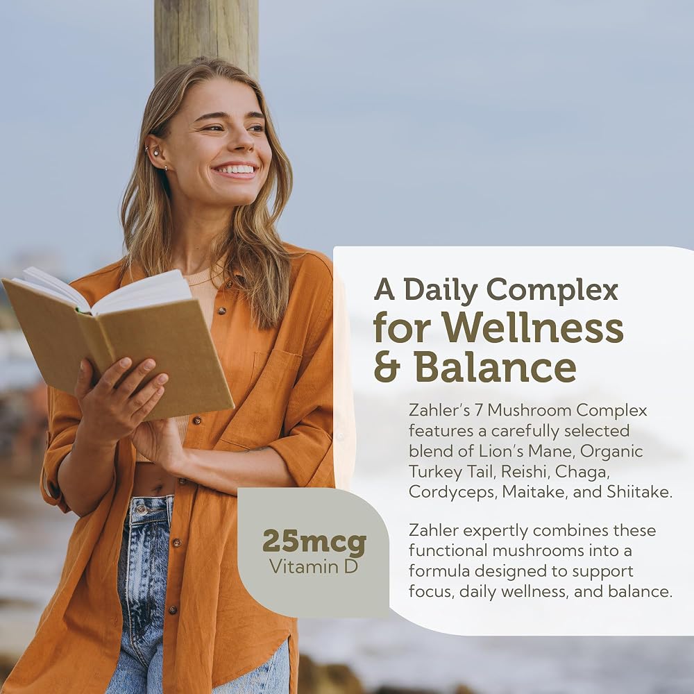 Zahler Mushroom Complex Premium Blend for Focus & Immunity - 60 Capsules - image 3