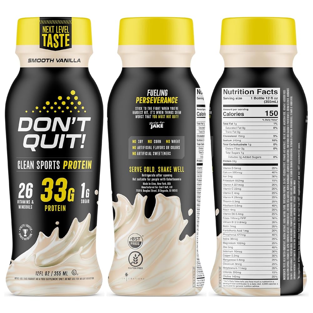 DON'T Quit Clean Sports Protein Shake Vanilla - 12 Pack - image 4