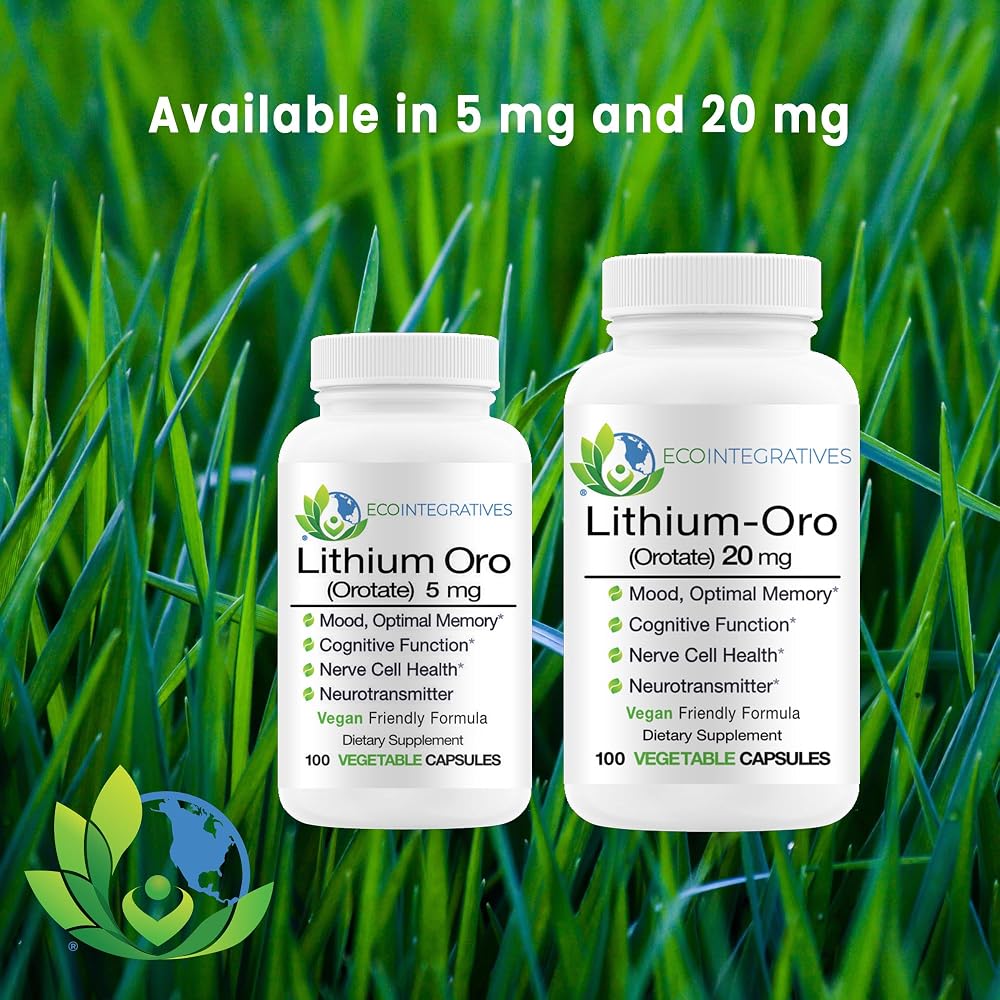 EcoIntegratives Lithium-Oro Orotate Supplement,100 Vegetarian Capsules