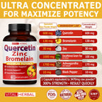 Vital Herbal Quercetin Complex with Zinc & Bromelain - 150 Capsules - image 2