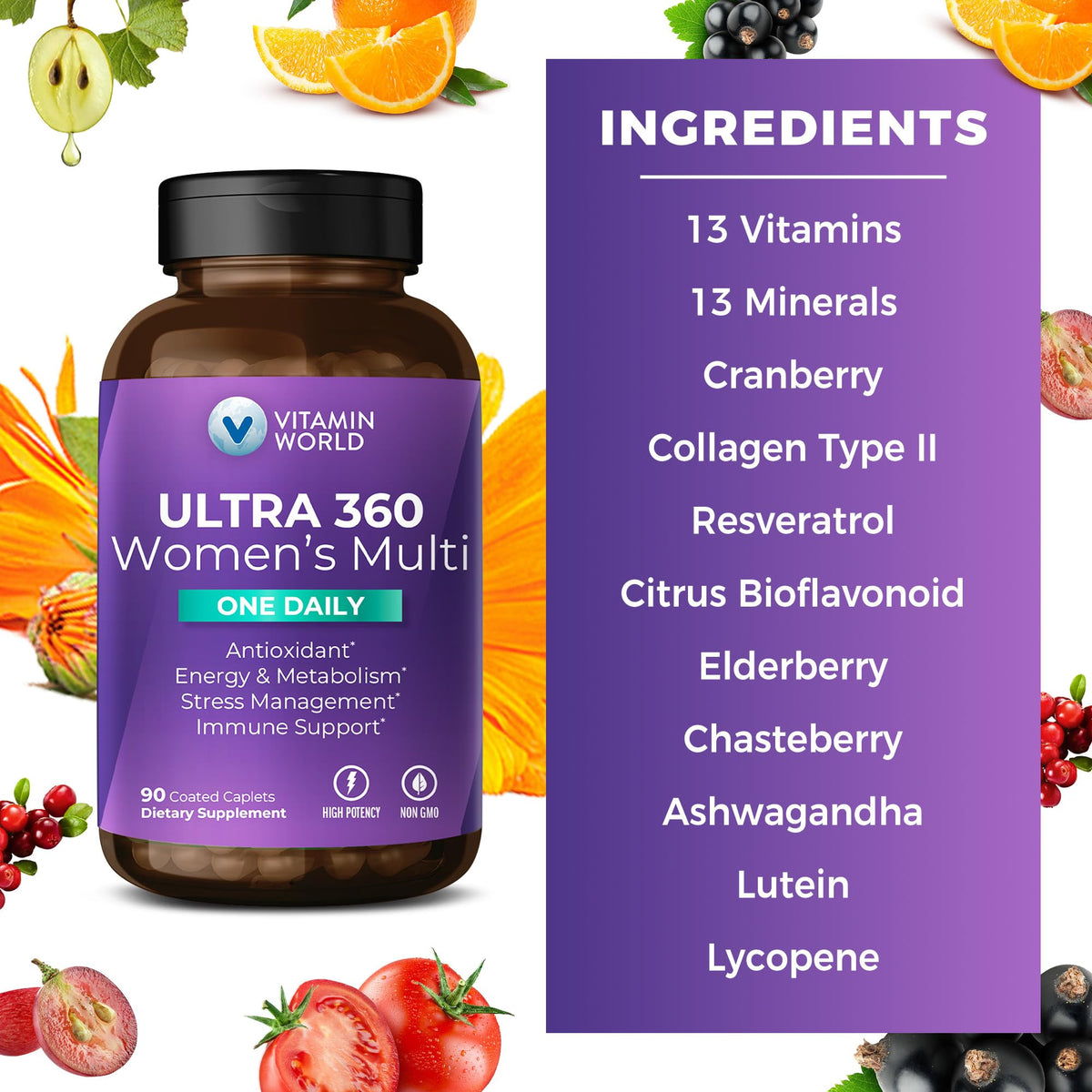 Vitamin World Ultra 360 Women's Multivitamin One Daily - 90 Caplets - image 5