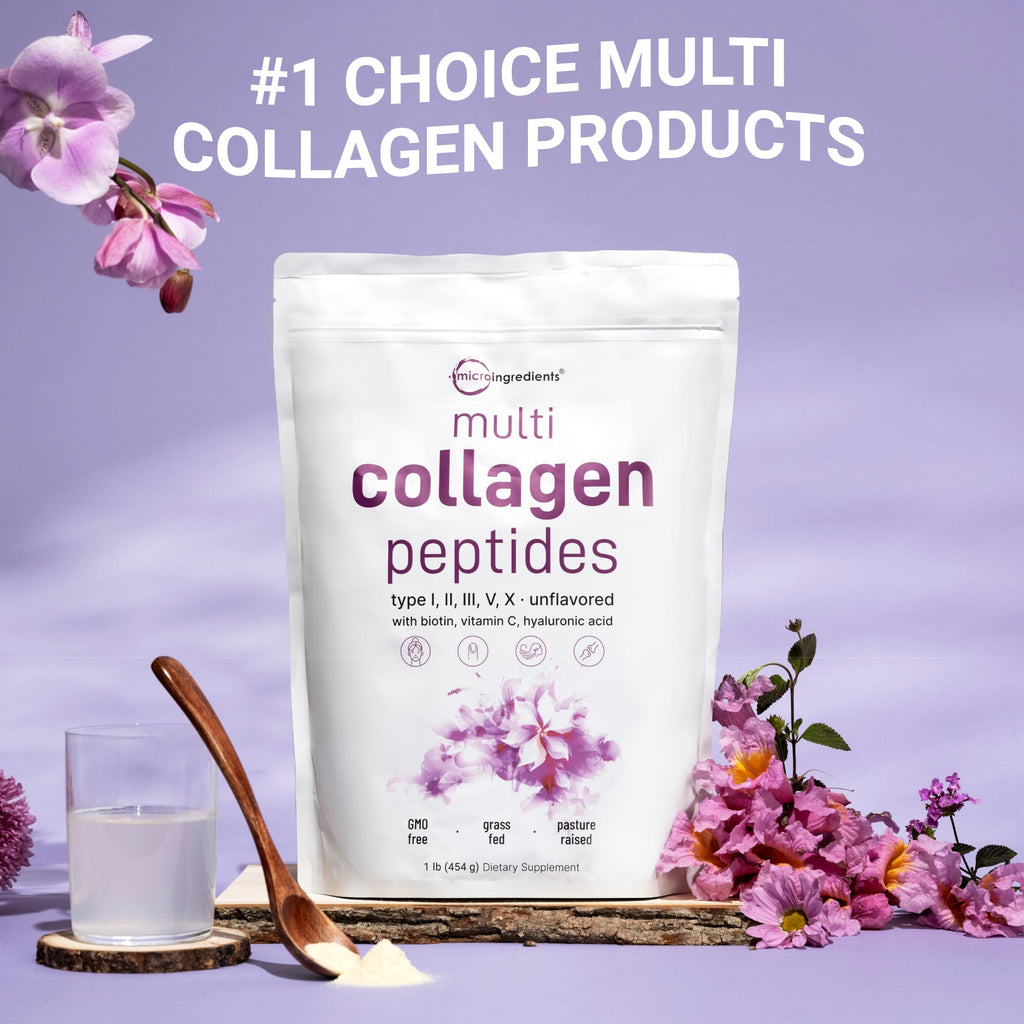 Micro Ingredients Multi Collagen Peptides Powder - 1lb - image 2