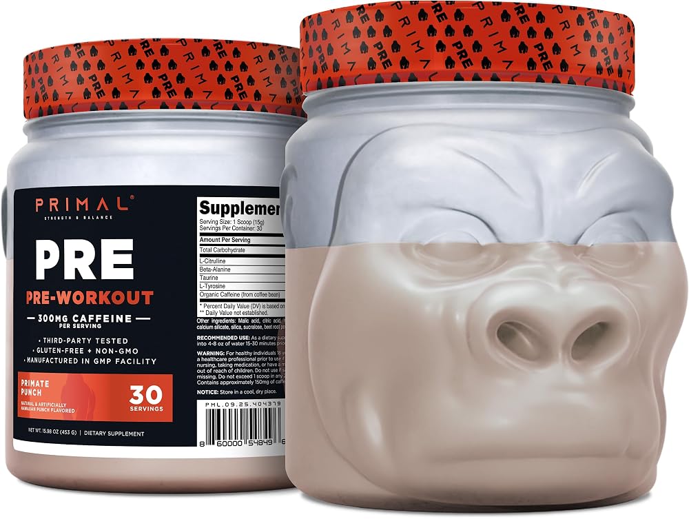 Primal Primate Punch Pre-Workout Powder - 30 Servings