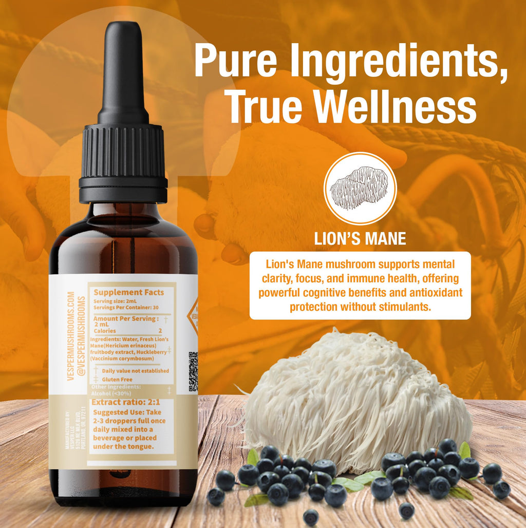 Vesper Mushrooms Liquid Extract - Double Extraction with Wild