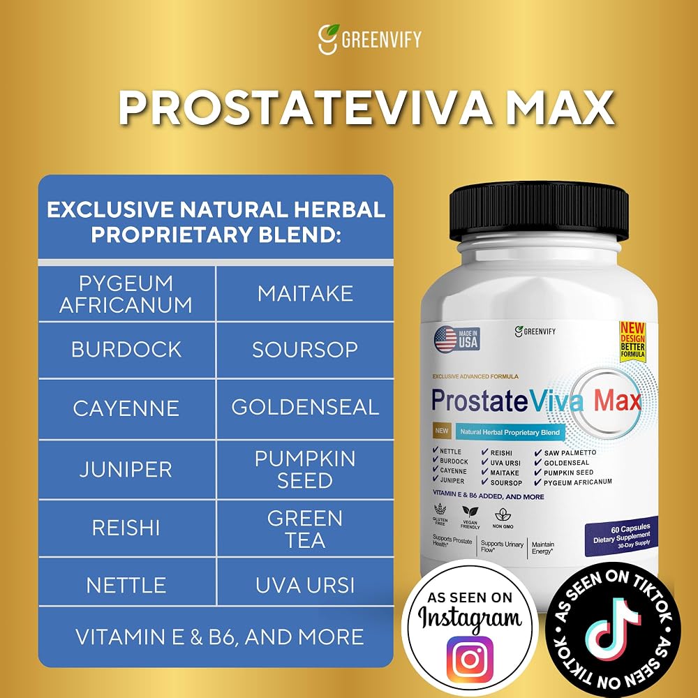 GREENVIFY ProstateViva Max Prostate Supplements for Men Capsules