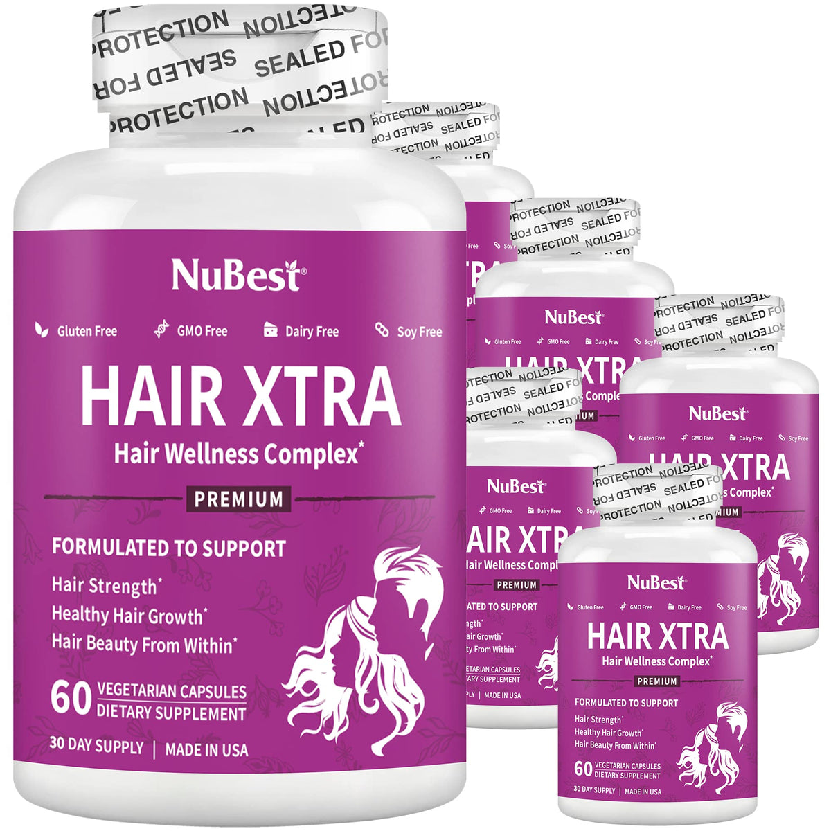 NuBest Hair Xtra Hair Growth Vitamin - 60 Vegan Capsules