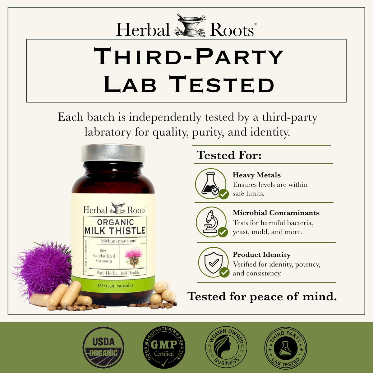 Herbal Roots Organic Milk Thistle Capsules Liver Support - 60 Vegan Capsules - image 5