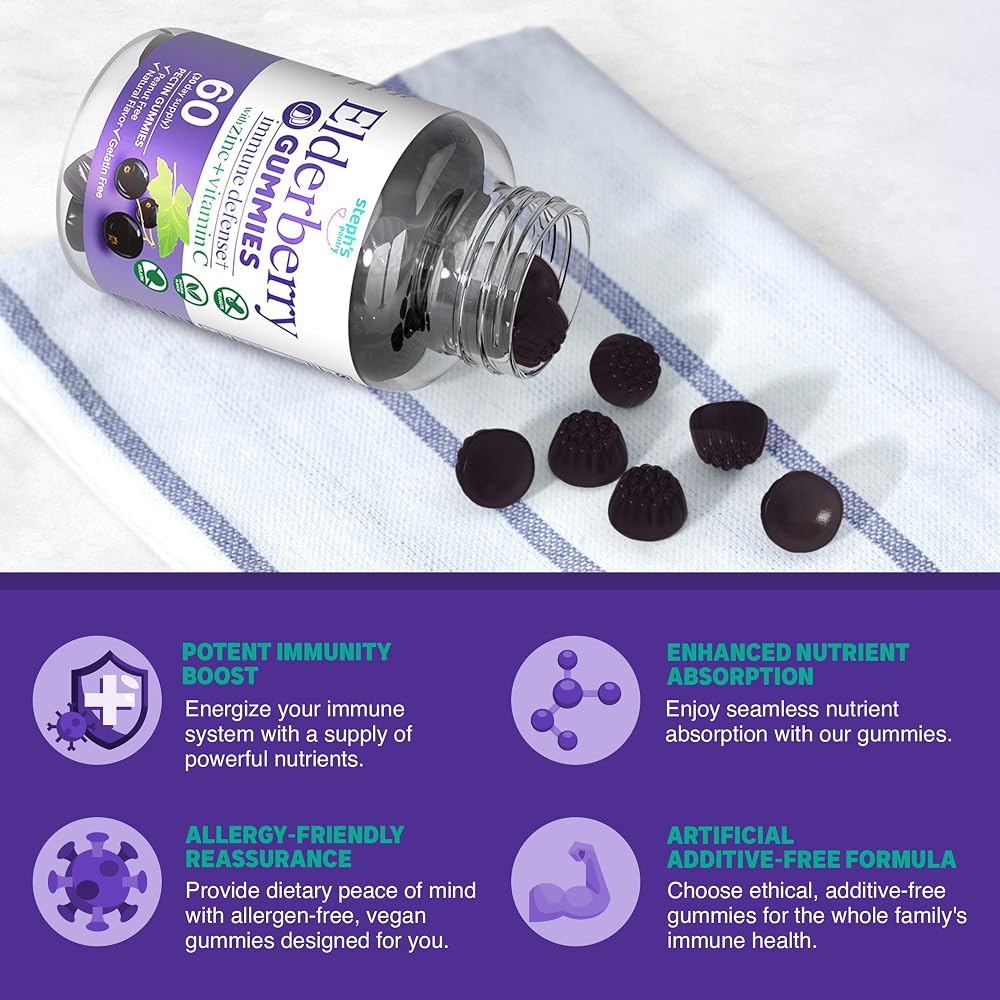 Steph's Pantry Elderberry Gummies with Vitamin C and Zinc - Immune - image 5