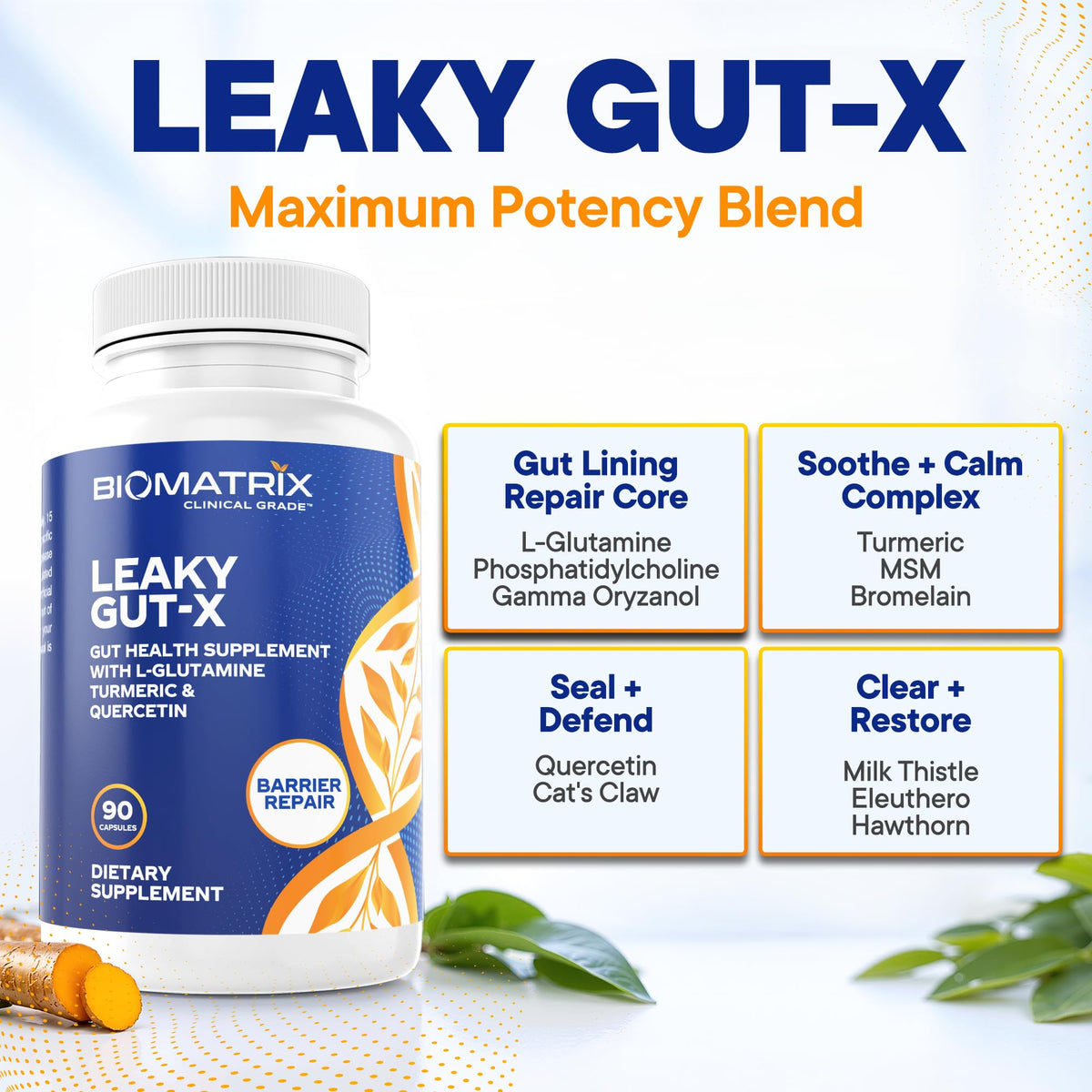 BioMatrix Leaky Gut Repair Supplement with L-Glutamine - 90 Capsules - image 4