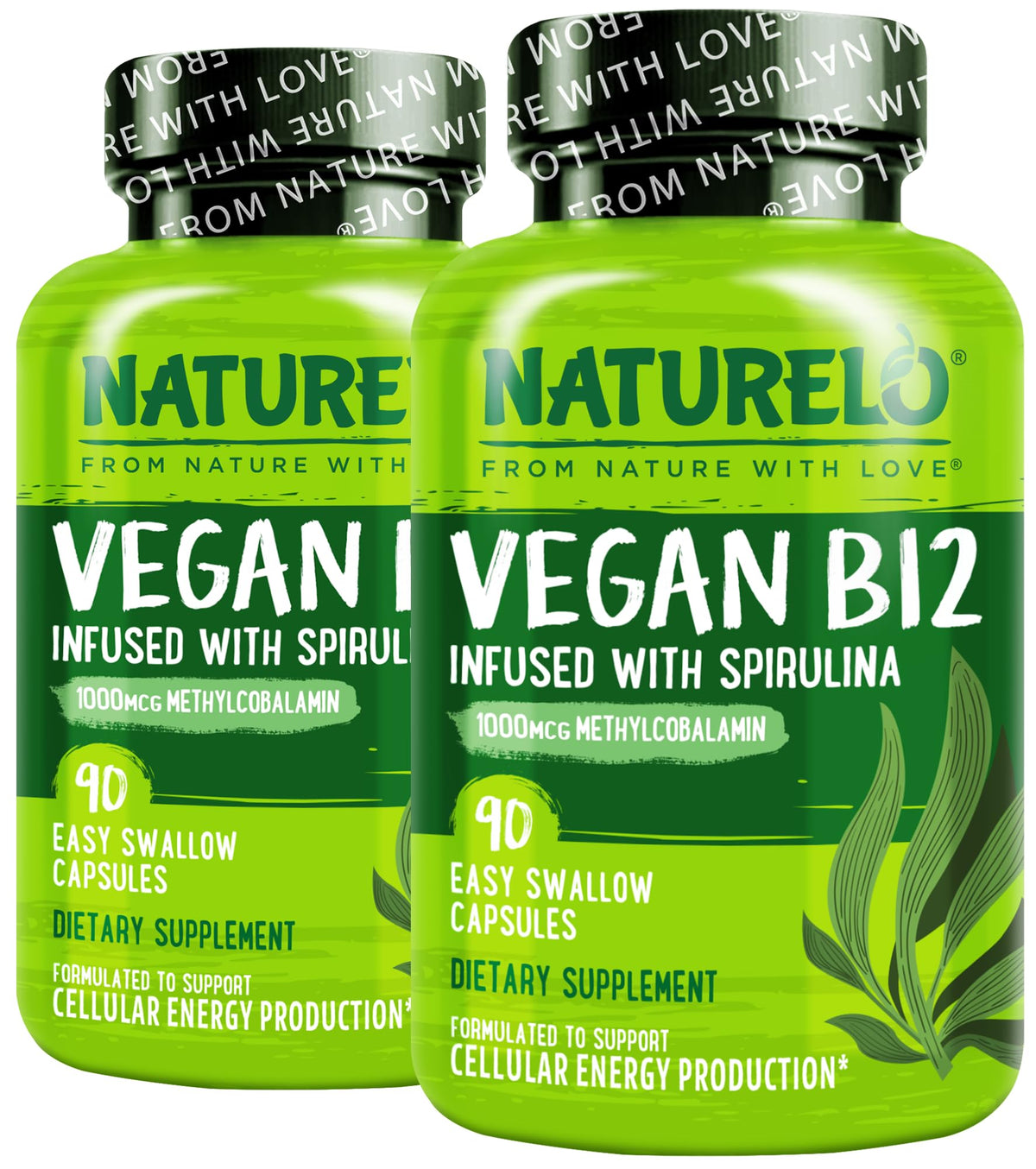 NATURELO Vegan B12 Methylcobalamin 1000 mcg - 180 Capsules