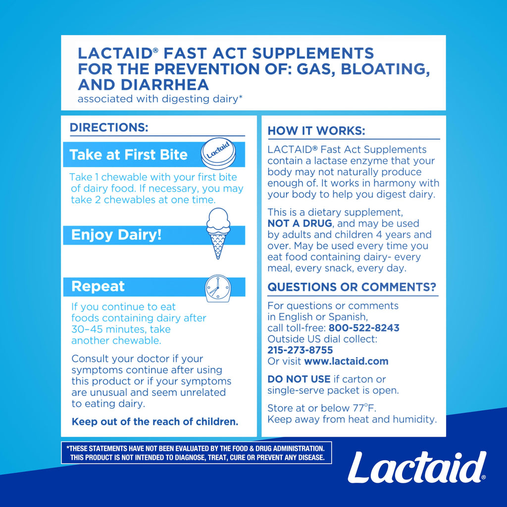 Lactaid Fast Act Lactose Intolerance Relief Chewables - 60 Count - image 7