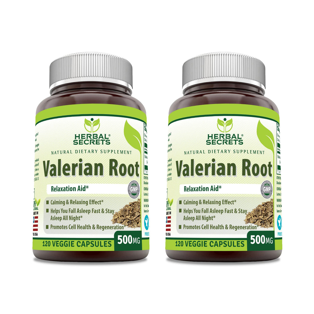 Herbal Secrets Valerian Root 500 mg - 120 Vegetarian Capsules