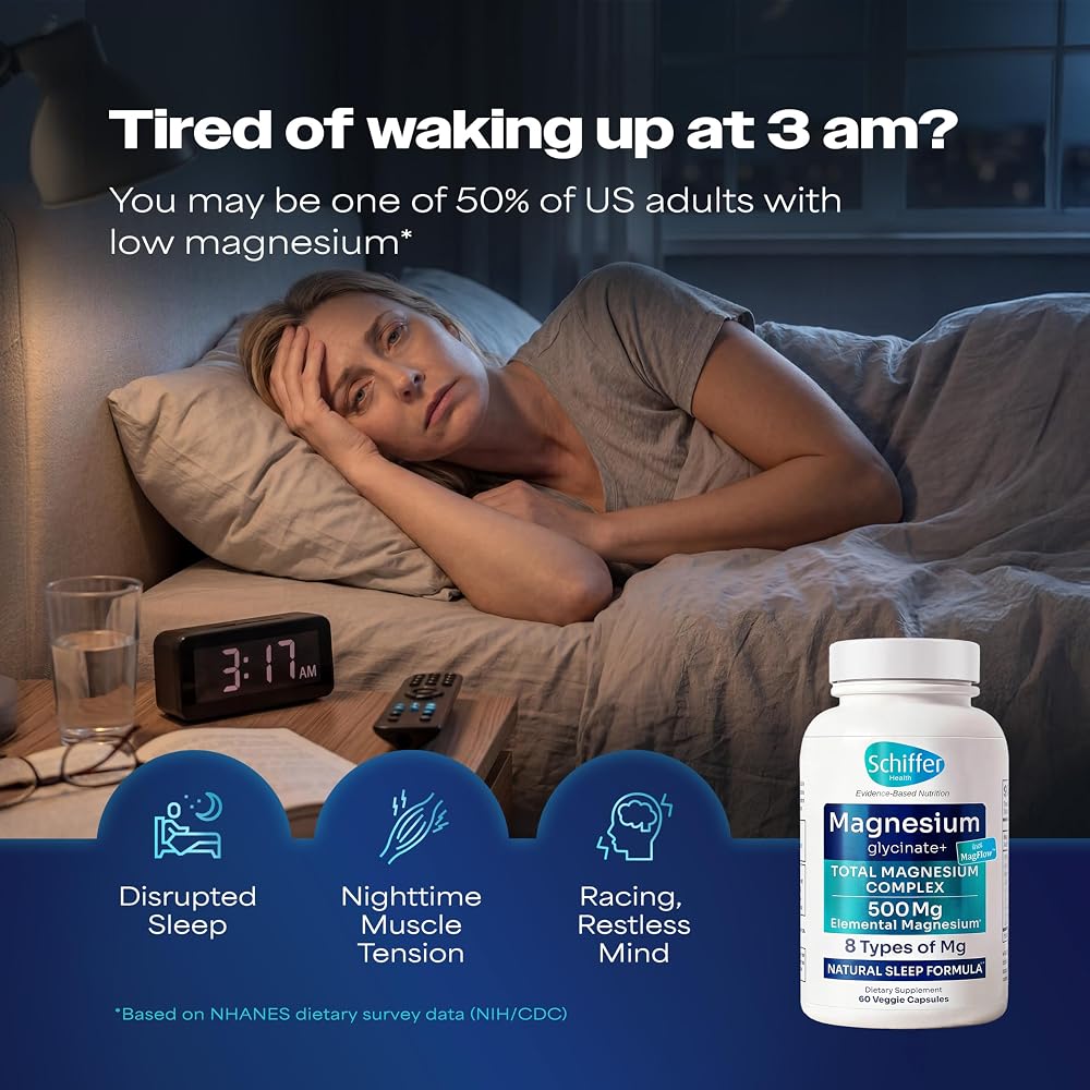 Schiffer Health Magnesium Complex 500mg Sleep Support - 60 Capsules - image 2