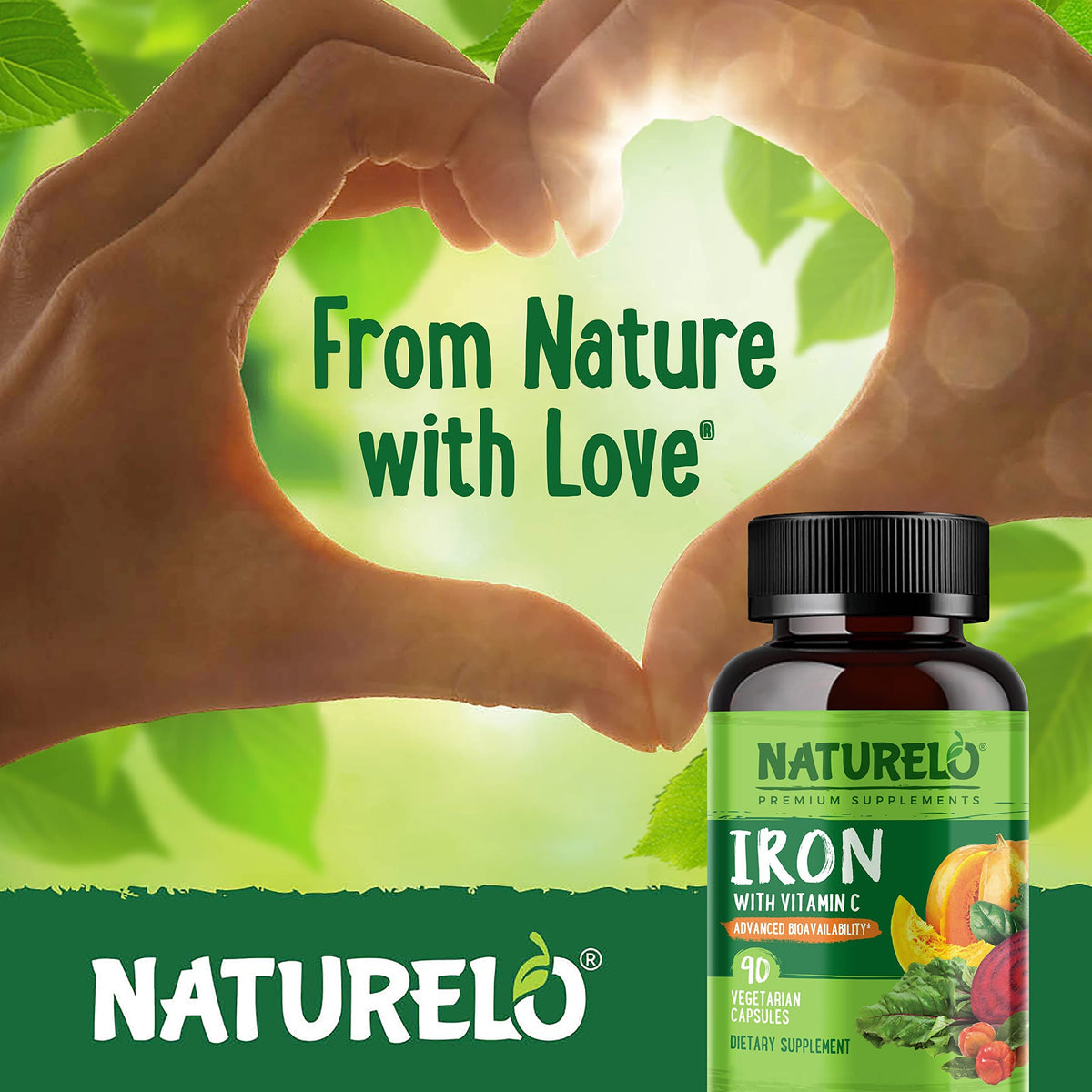 Naturelo Capsules iron 25Mg vitamin C gentle On The Stomach