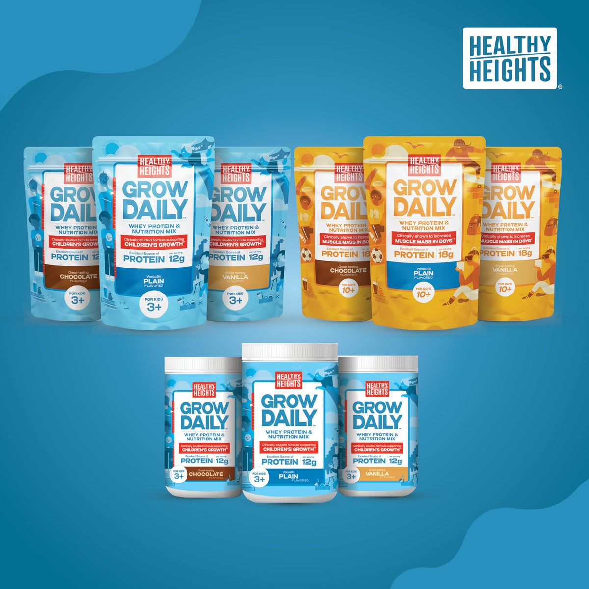 Healthy Heights Grow Daily Kids Protein Drink Mix Chocolate - 10.9 oz - image 7