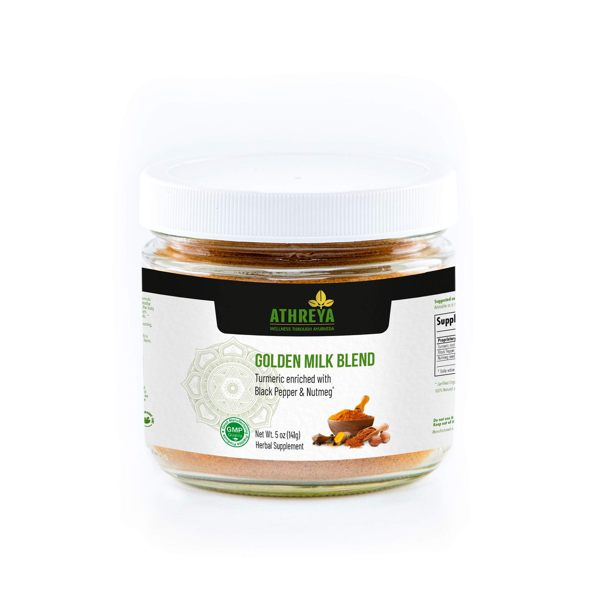 Athreya Herbs Golden Milk Powder Blend Turmeric - 5 Oz