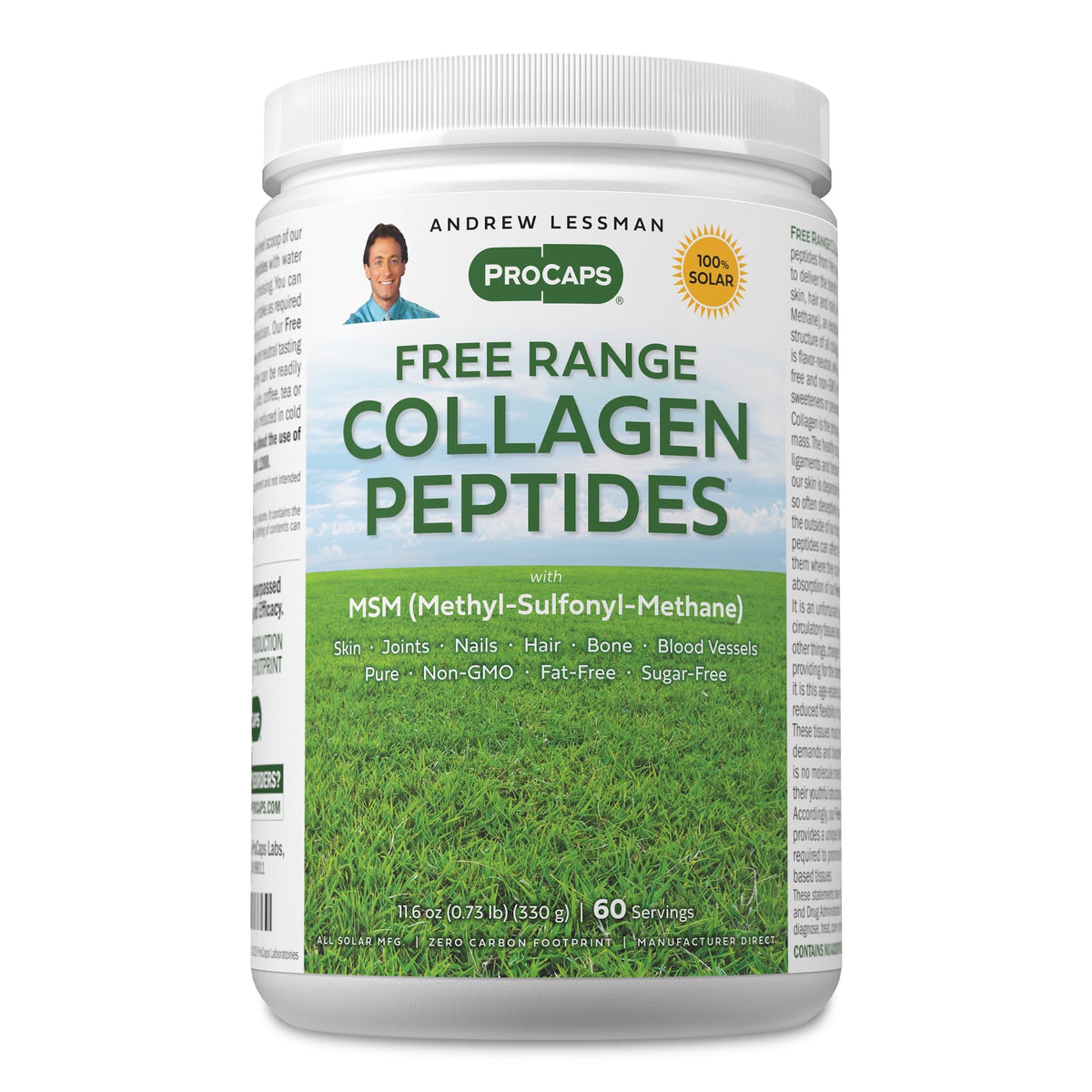 Andrew Lessman Free Range Collagen Peptides Powder and MSM Servings
