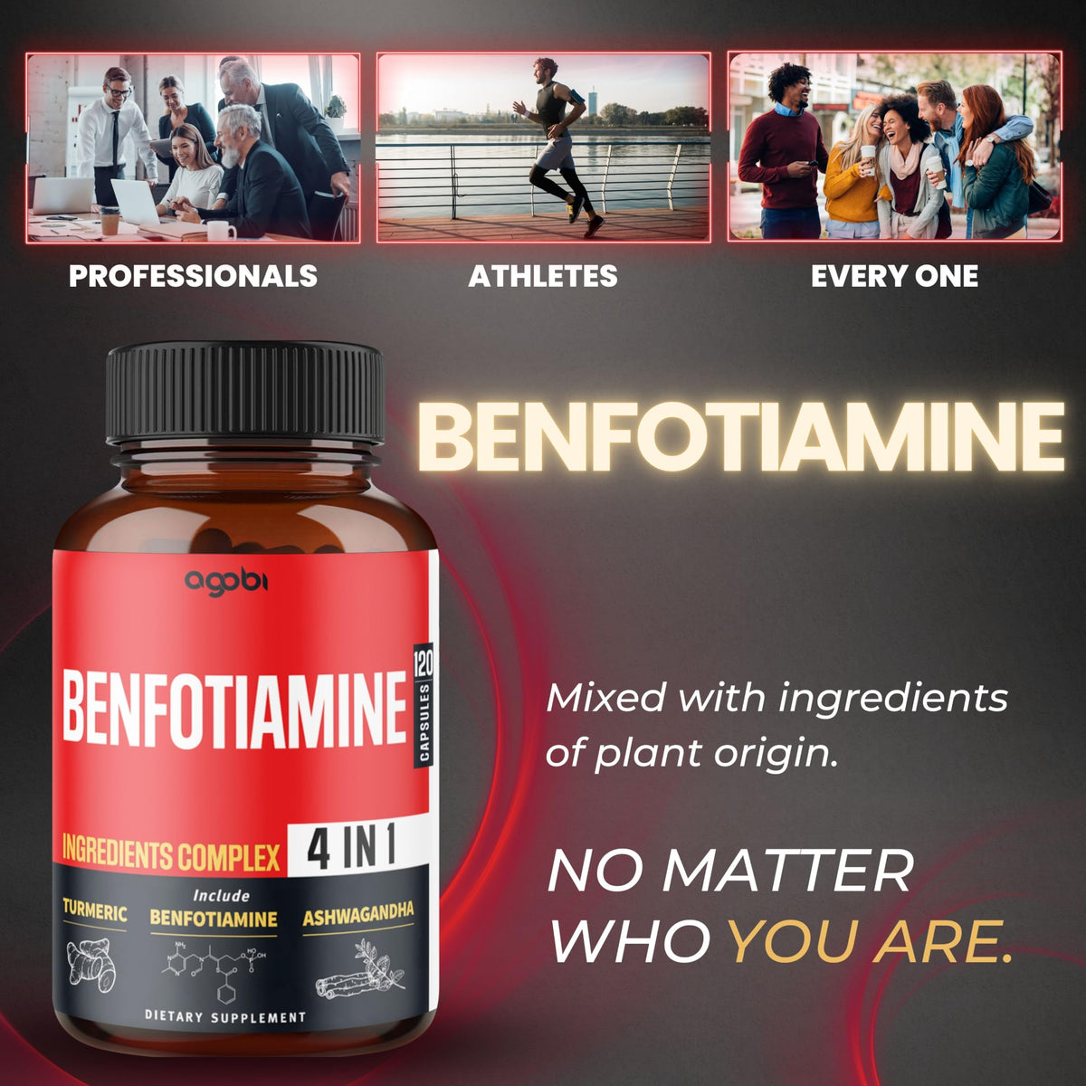 agobi Benfotiamine Supplement 4in1 for Digestion & Energy - 120 Capsules - image 5