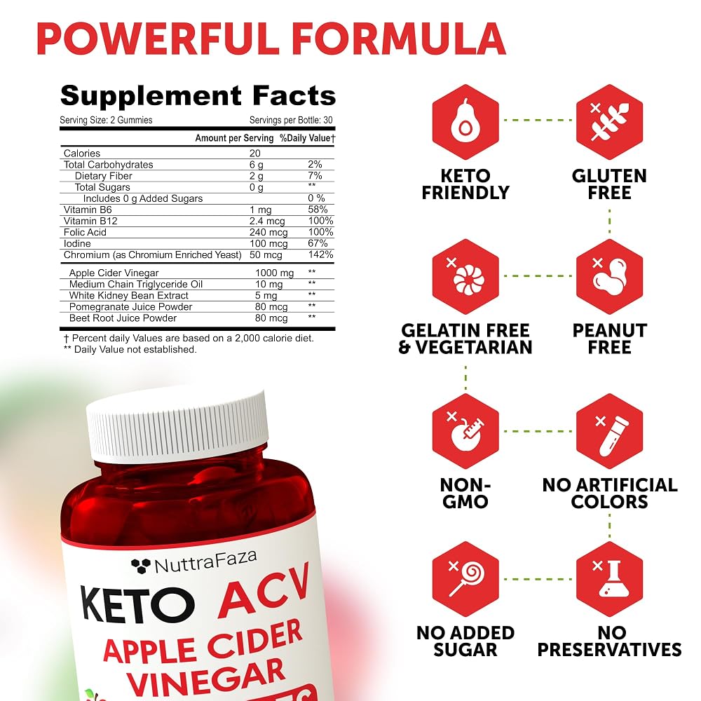 NuttraFaza Keto ACV Gummies with Beetroot - 60 Count - image 6
