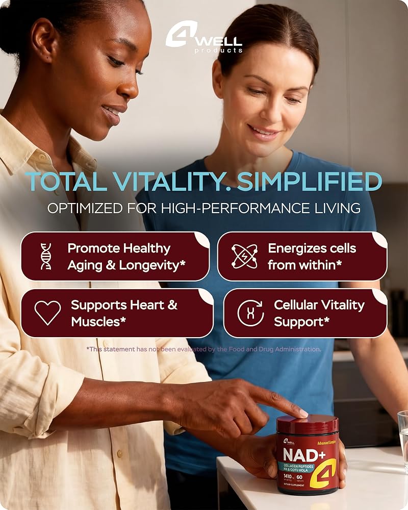 4Well Products NAD Supplement 1400mg Supports Healthy Aging Complex