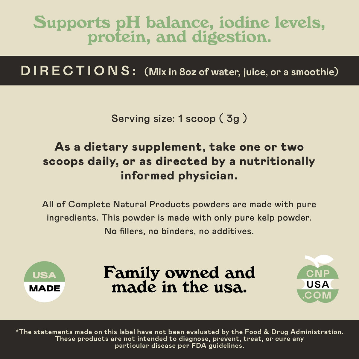Complete Natural Products Organic Kelp Powder Thyroid Support - 8 oz - image 5