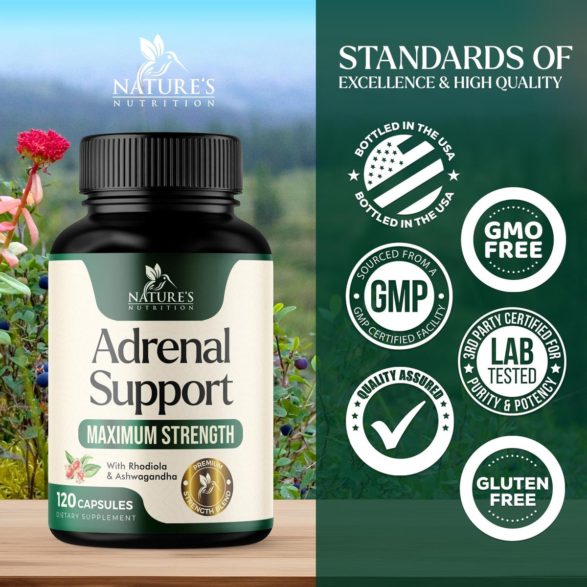 Nature's Nutrition Adrenal Support Supplement - Advanced Cortex