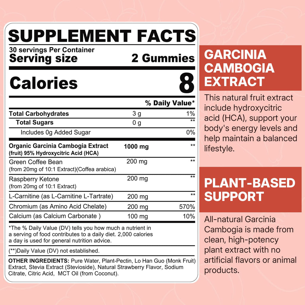 NEVISS Garcinia Cambogia Gummies 1000mg with L-Carnitine - 60 Gummies - image 2