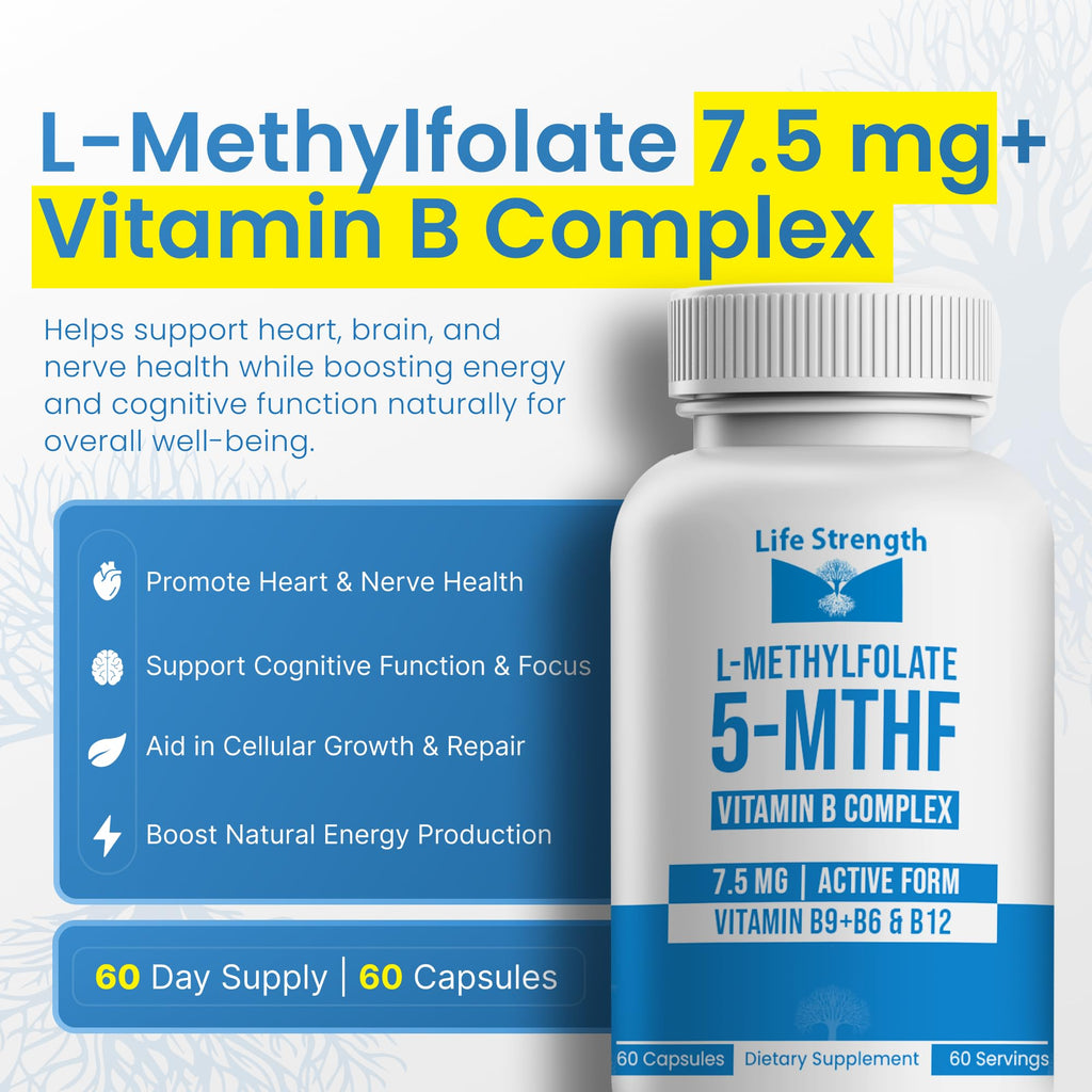 LifeStrength L-Methylfolate 7.5mg + B Complex - 60 Capsules - image 4
