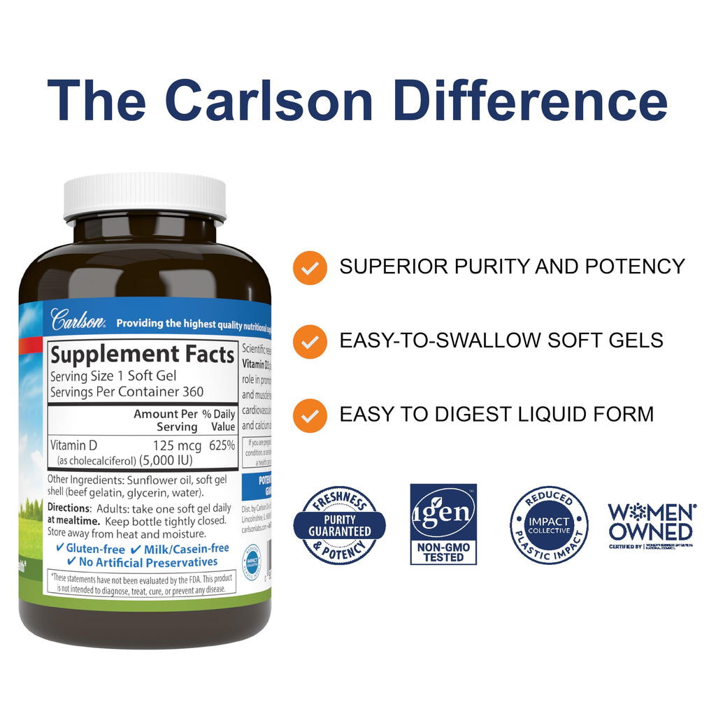 Carlson - Vitamin D3 5000 IU (125 mcg)