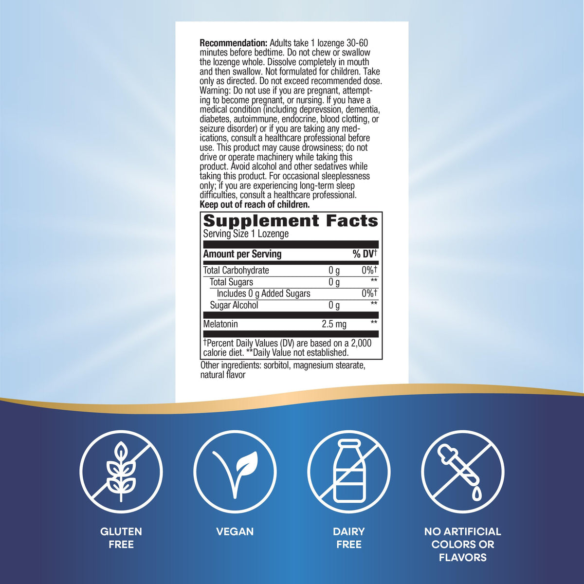 Nature's Way Melatonin 2.5 mg Sleep Support Lozenges - 100 Count - image 5