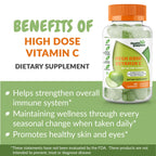 Health Supplied Sour Apple Flavored Vitamin C Gummies Mega Dose