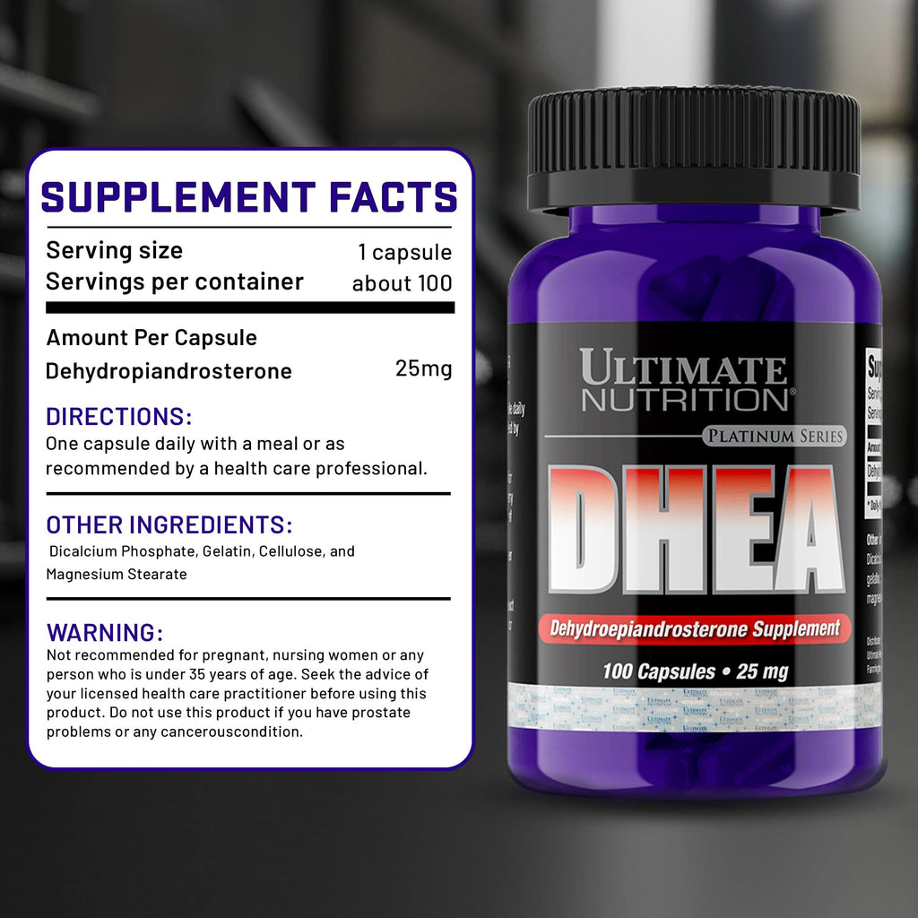 Ultimate Nutrition DHEA 25mg Capsules for Vitality - 100 Capsules - image 7