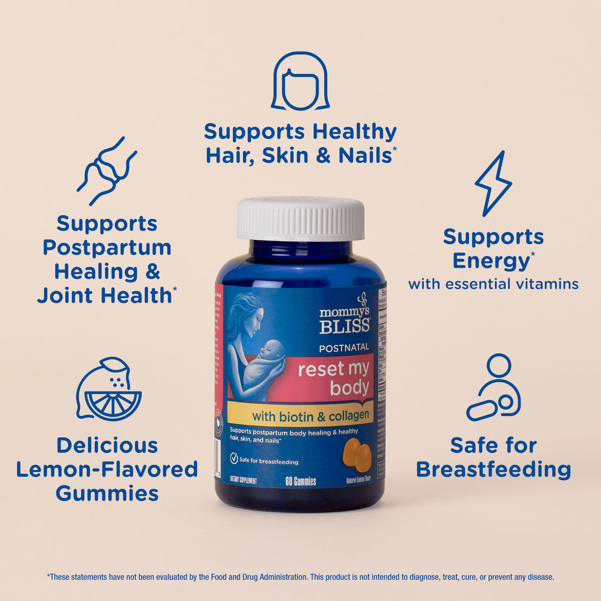 Mommy's Bliss Reset My Body Postnatal Support Gummies - 60 Gummies - image 3