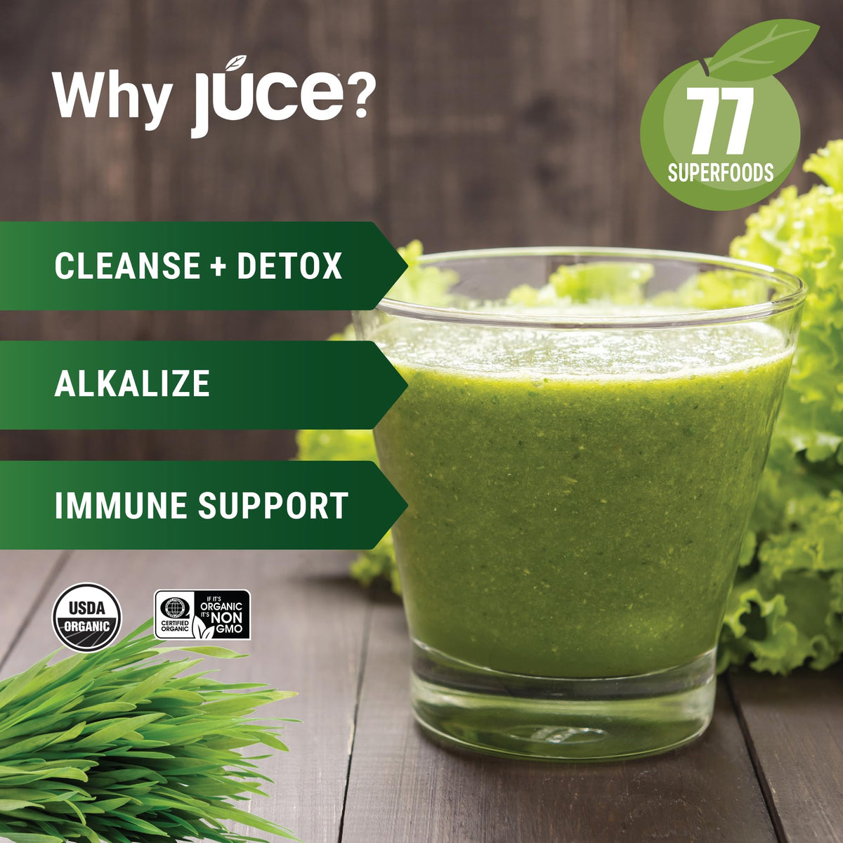 Terra Kai Organics Juice Greens Powder with Mushrooms, Apple - 8.82 oz - image 2