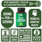 Peak Performance L-Serine 500mg Capsules Brain Support - 60 Capsules - image 3
