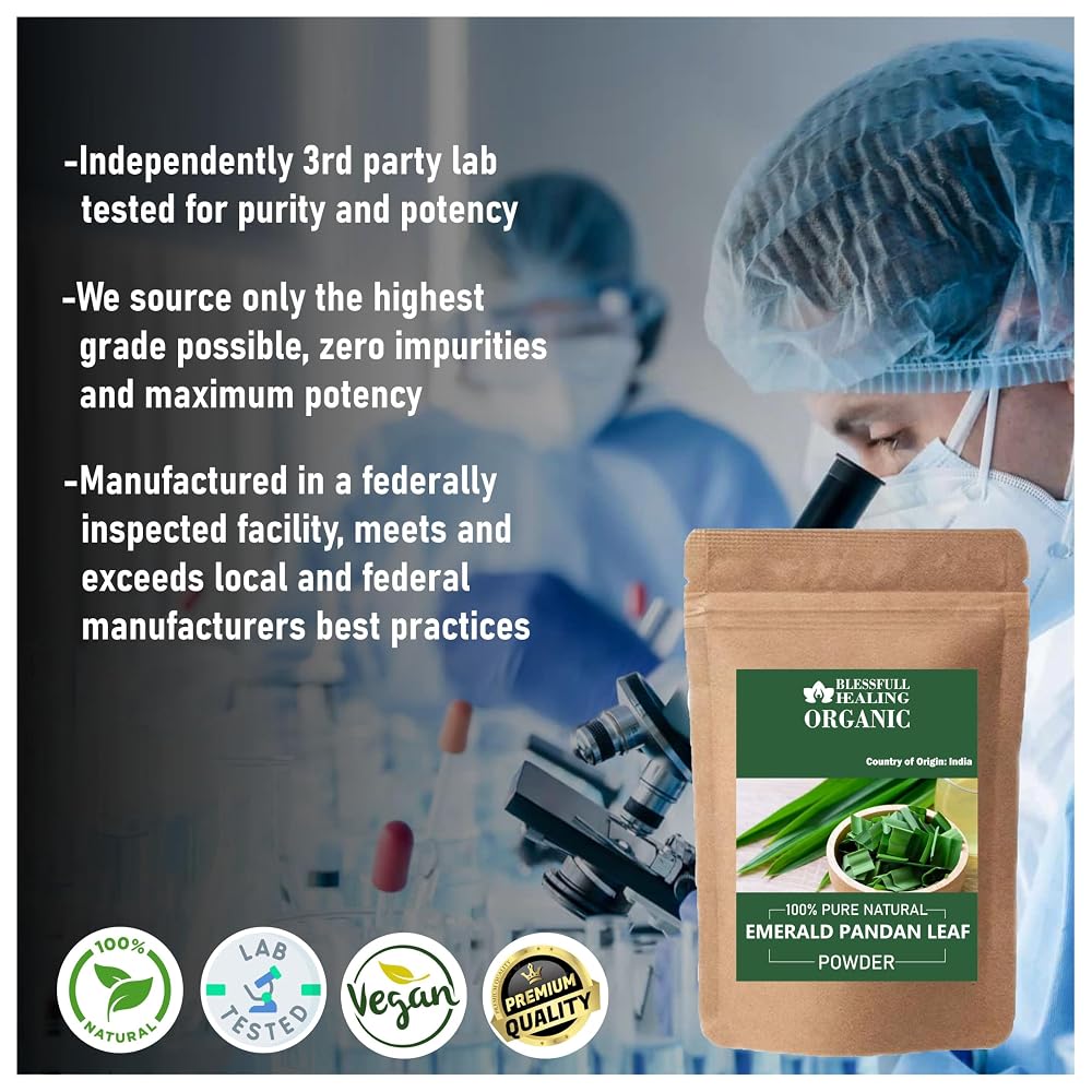 Blessfull Healing Organic Emerald Pandan Leaf Powder 100% Pure