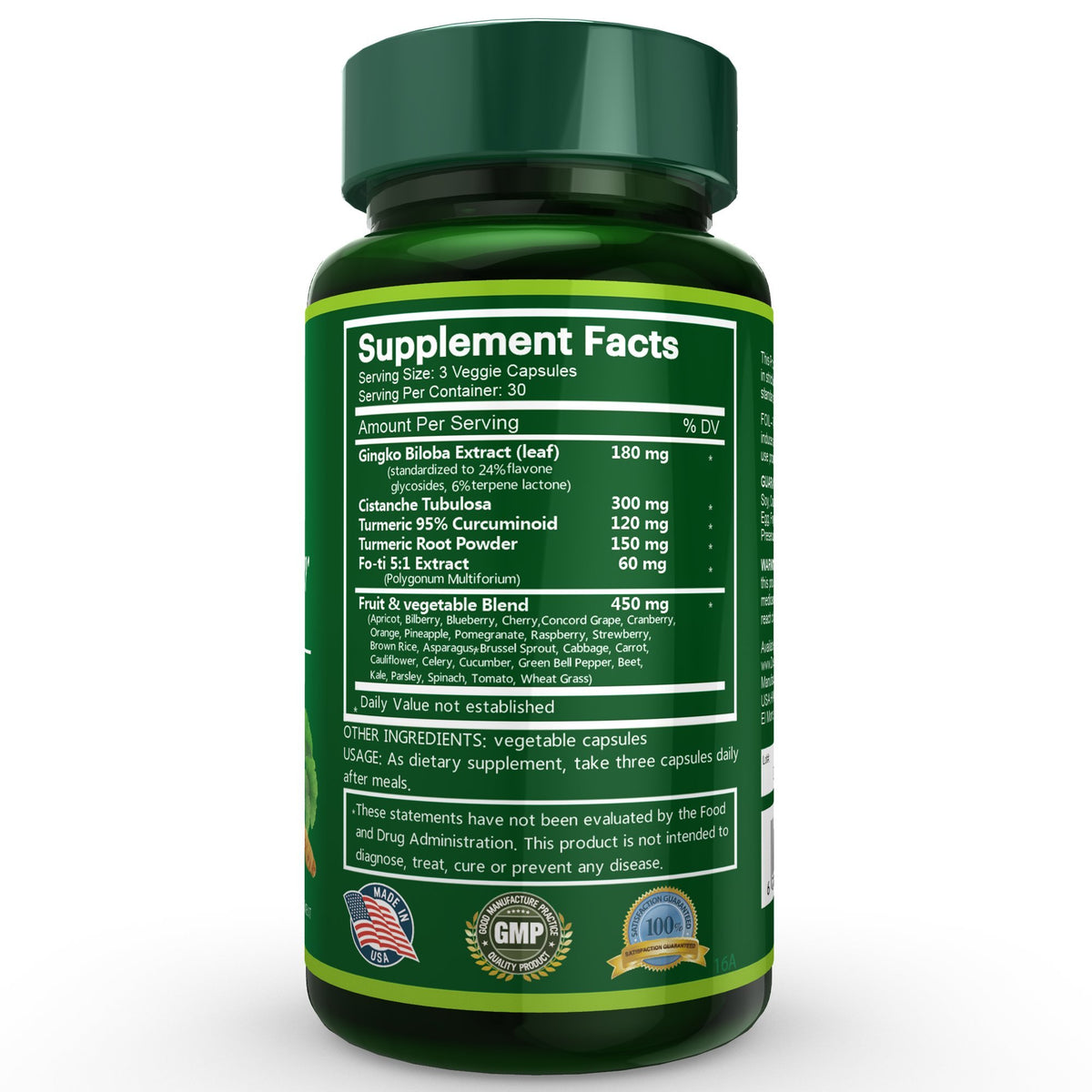 Na'trition Brain Booster Ginkgo Biloba Herbal Blend - 90 Vegetarian Capsules - image 2