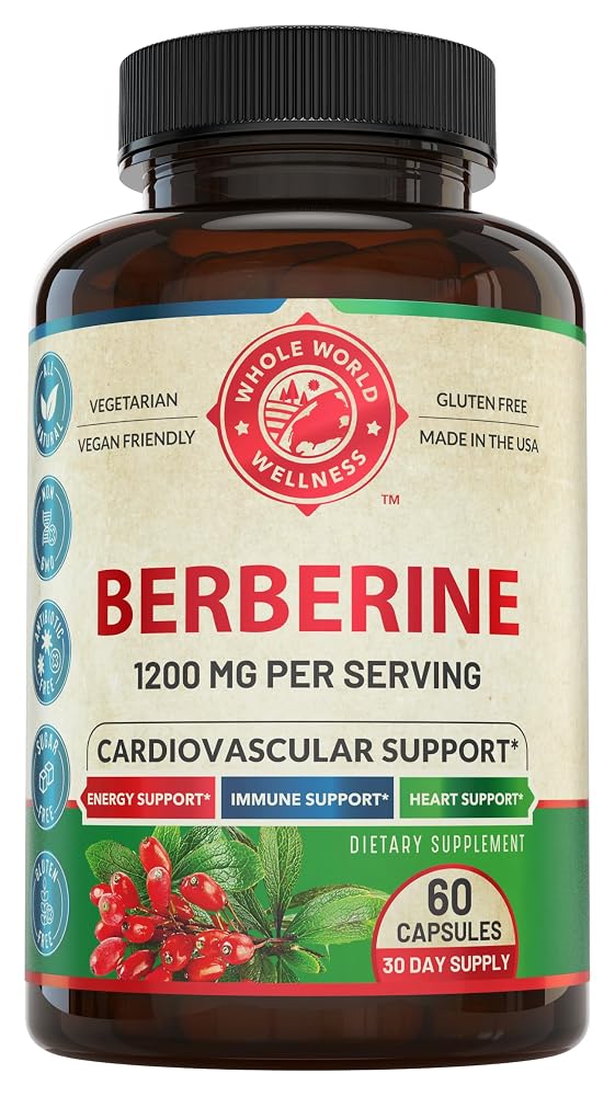 Whole World Wellness Berberine 1200mg Cardiovascular Support - 60 Capsules