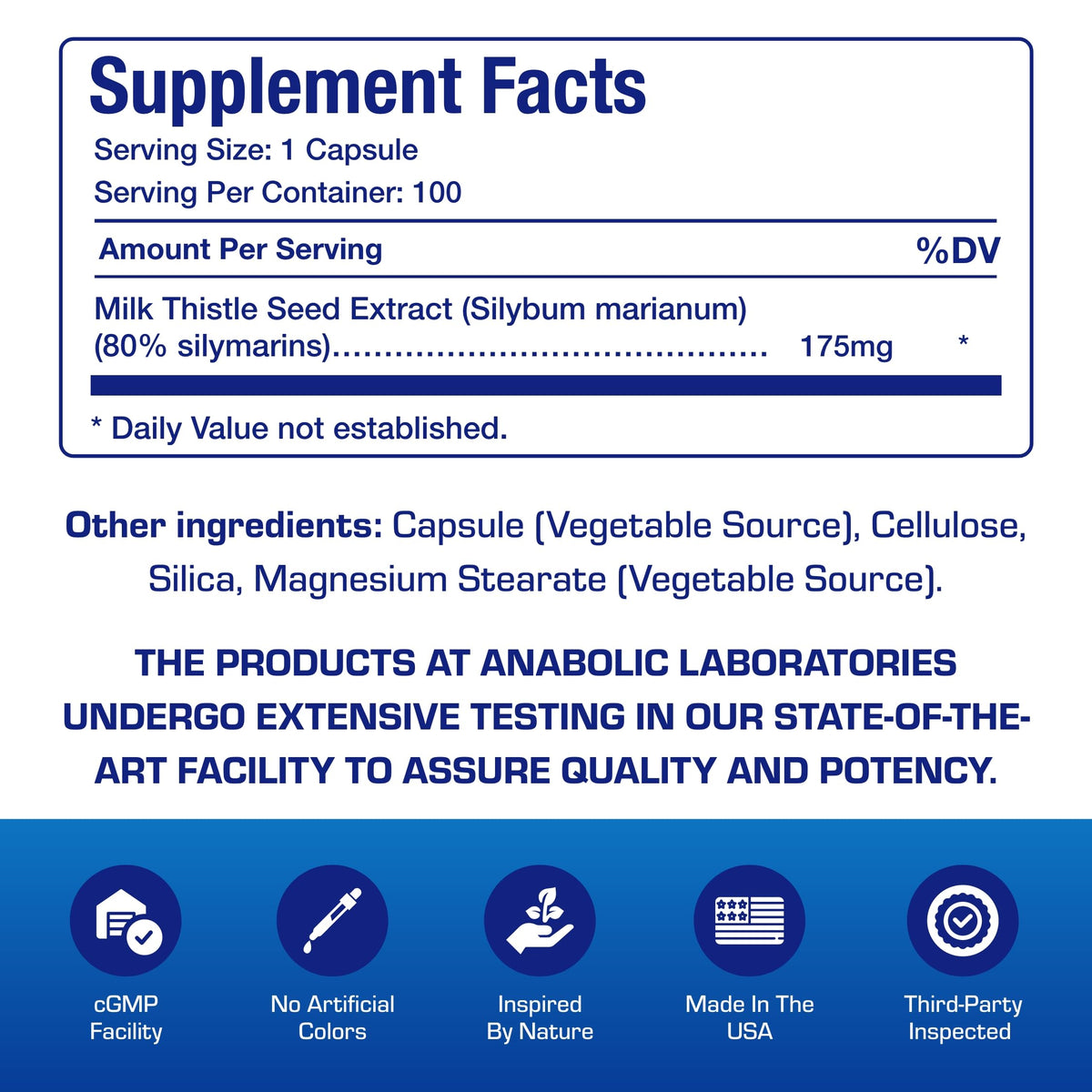 Anabolic Laboratories Silymarin Milk Thistle Extract - 100 Capsules - image 4